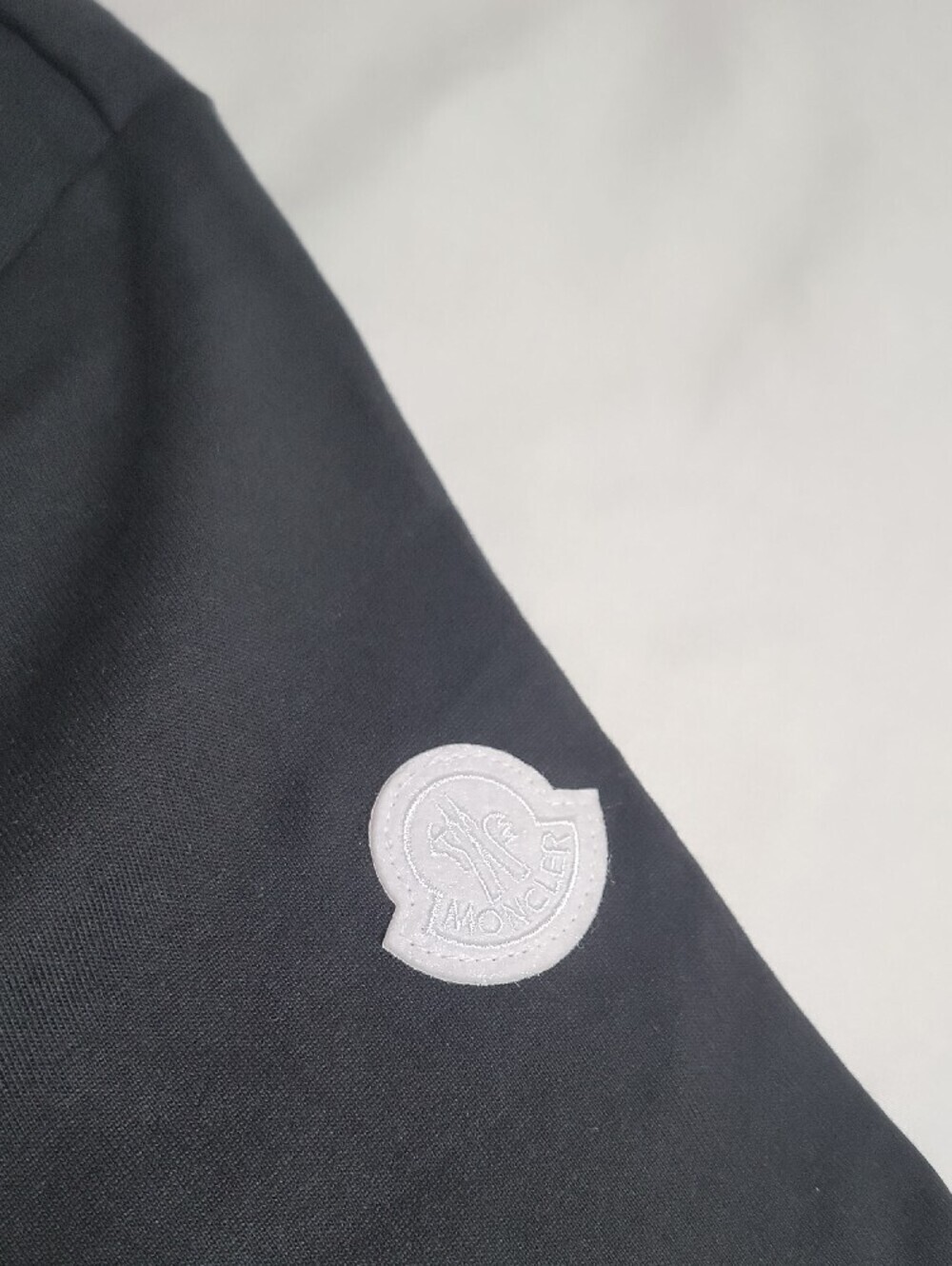 Moncler Embroided Logo Black Cotton T-Shirt - Picture 3 of 5
